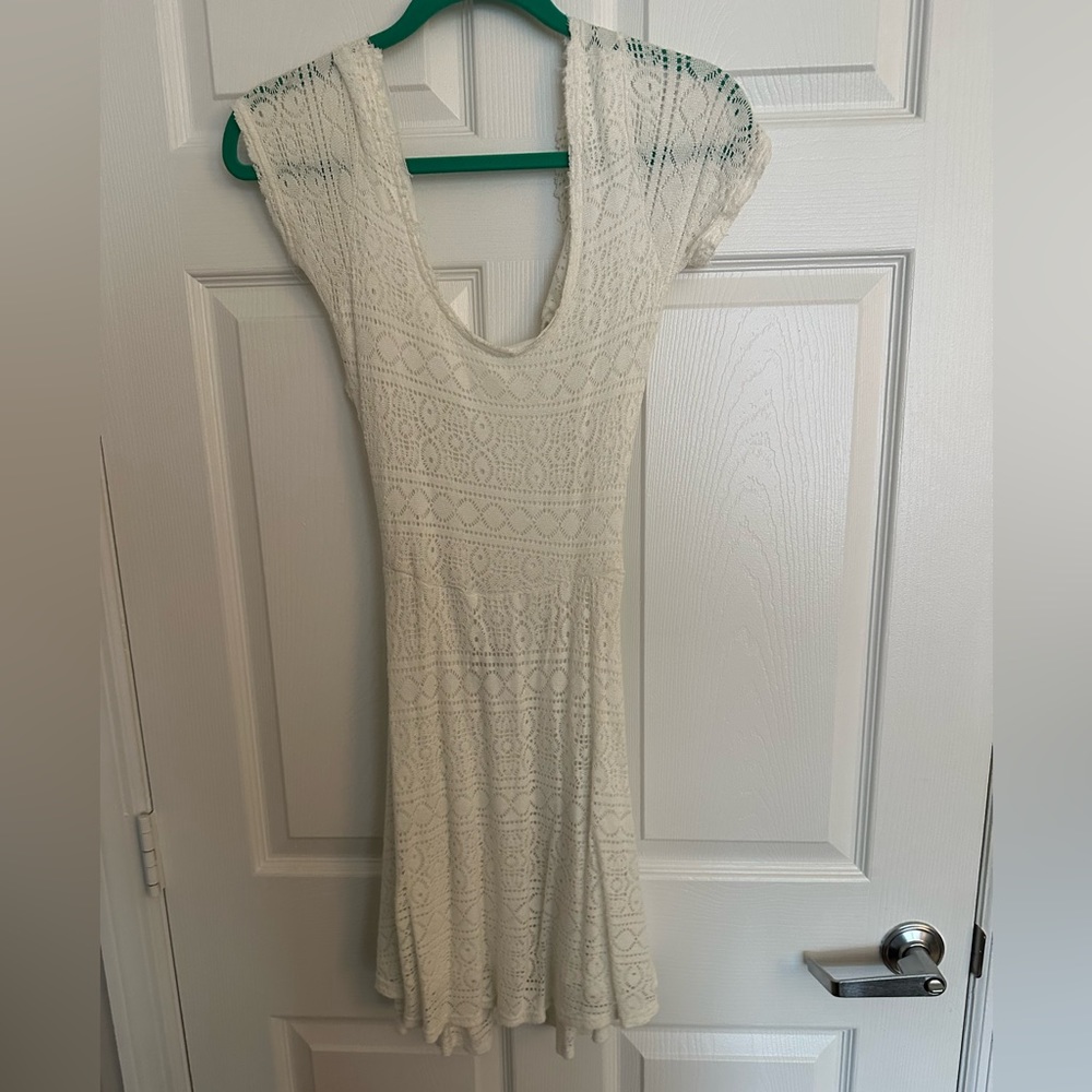 White Patterned Beach Dress